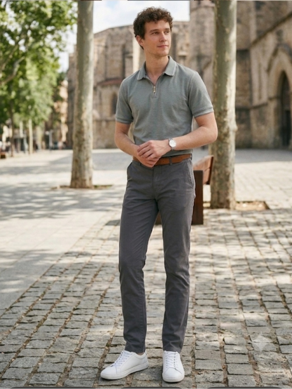 Denim & Flower Men's Chinos in Slate Gray